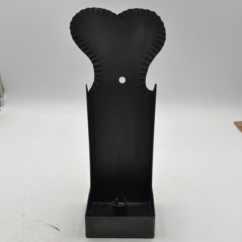 Vintage Colonial TIN WALL CANDLE SCONCE W/CRIMPED TOP